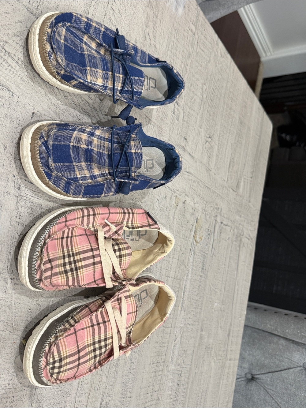 Hey Dude 2  Plaid Slip-On Sneakers - Blue & Pink size 6